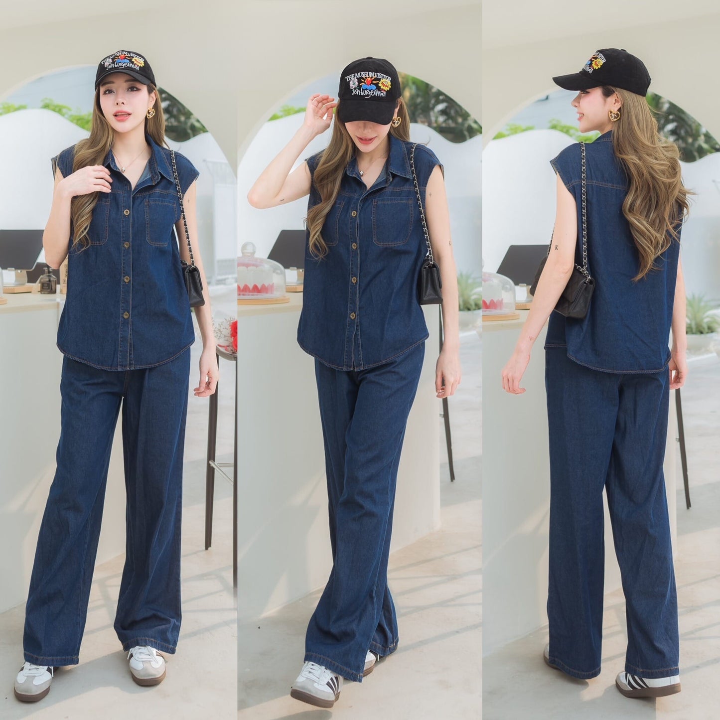 Ashleigh Top and Pants Denim Set