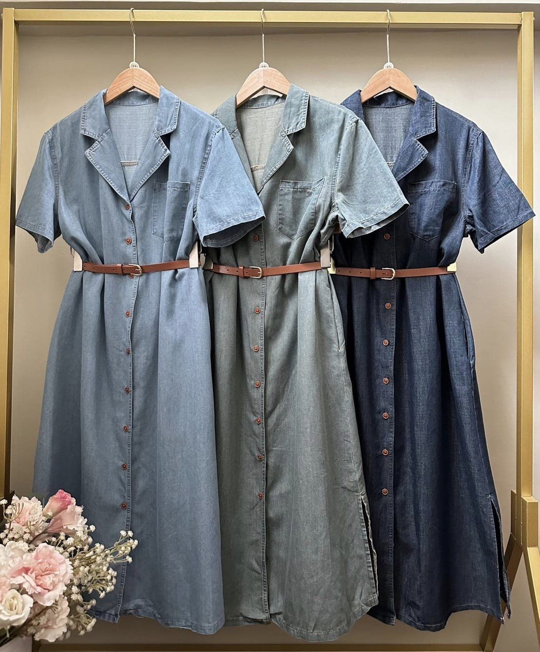 Freya Denim Dress with Belt